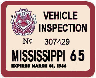 (image for) 1965 Mississippi inspection sticker
